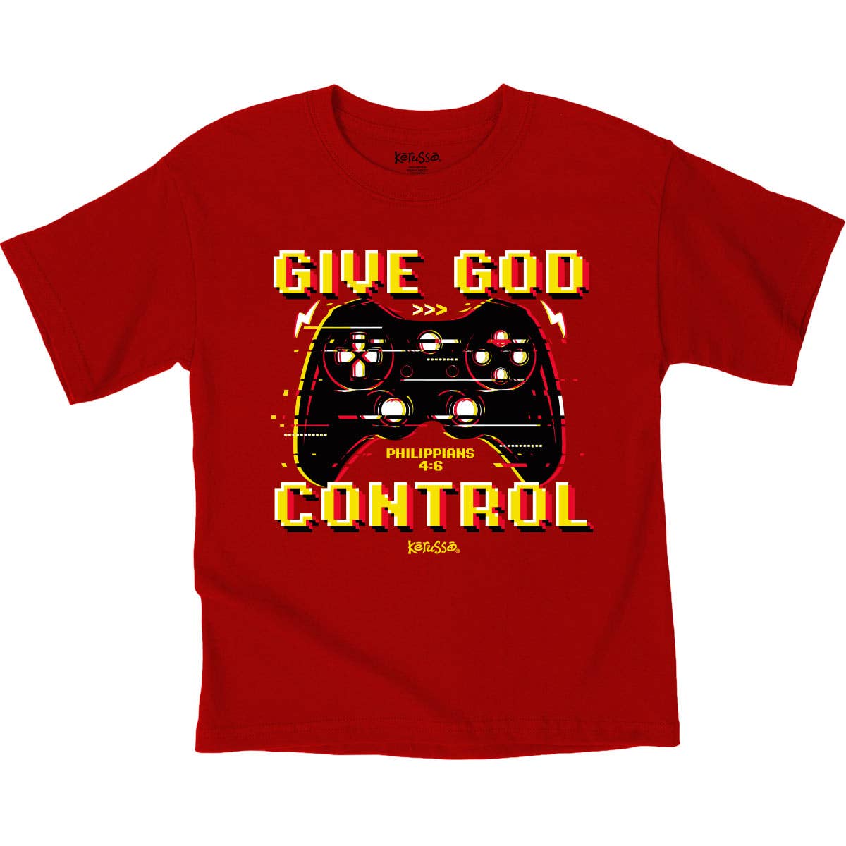 Kerusso Kidz T-Shirt Give God Control: True Red