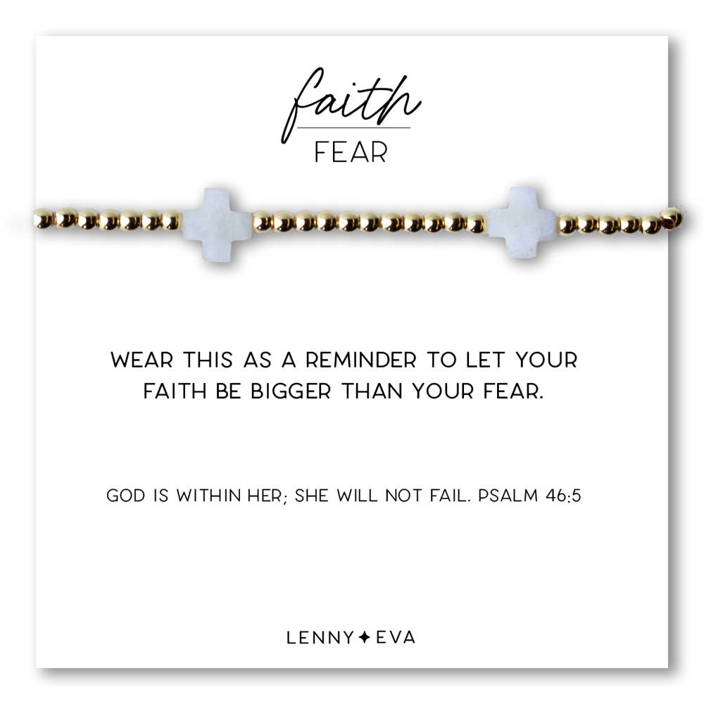 Faith Over Fear Combo: Bracelet-Labradorite Gems