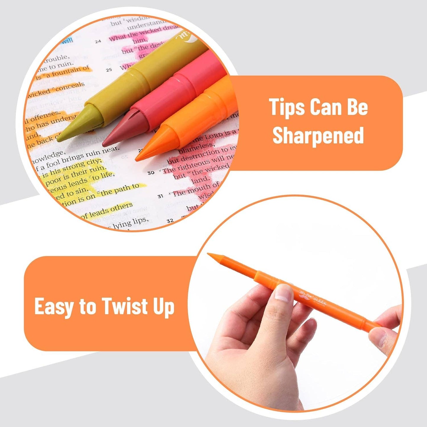 Mr. Pen- Gel Highlighter, 8 Pack, Sunshine & Smiles, Bible Highlighters No Bleed, No Bleed Highlighters, Bible Highlighter, Bible Markers