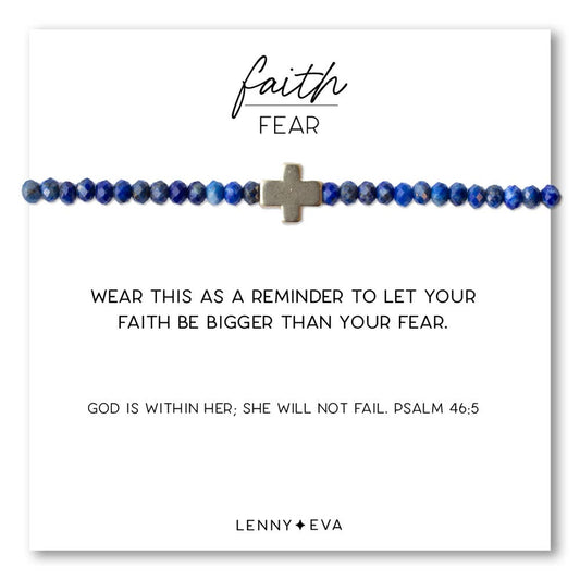 Faith Over Fear Combo: Bracelet-Lapis 3mm