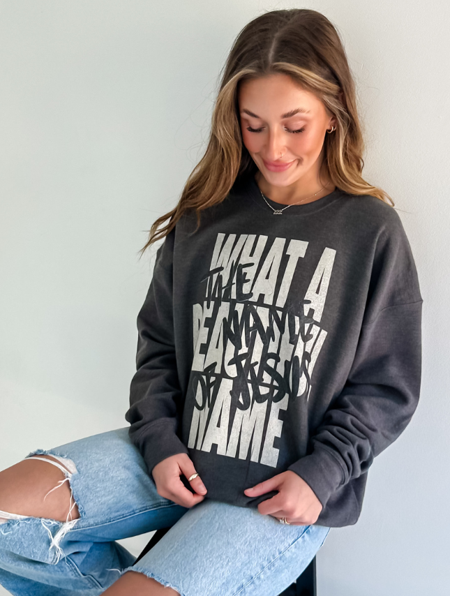 What A Beautiful Name Sweatshirt: Heather Charcoal
