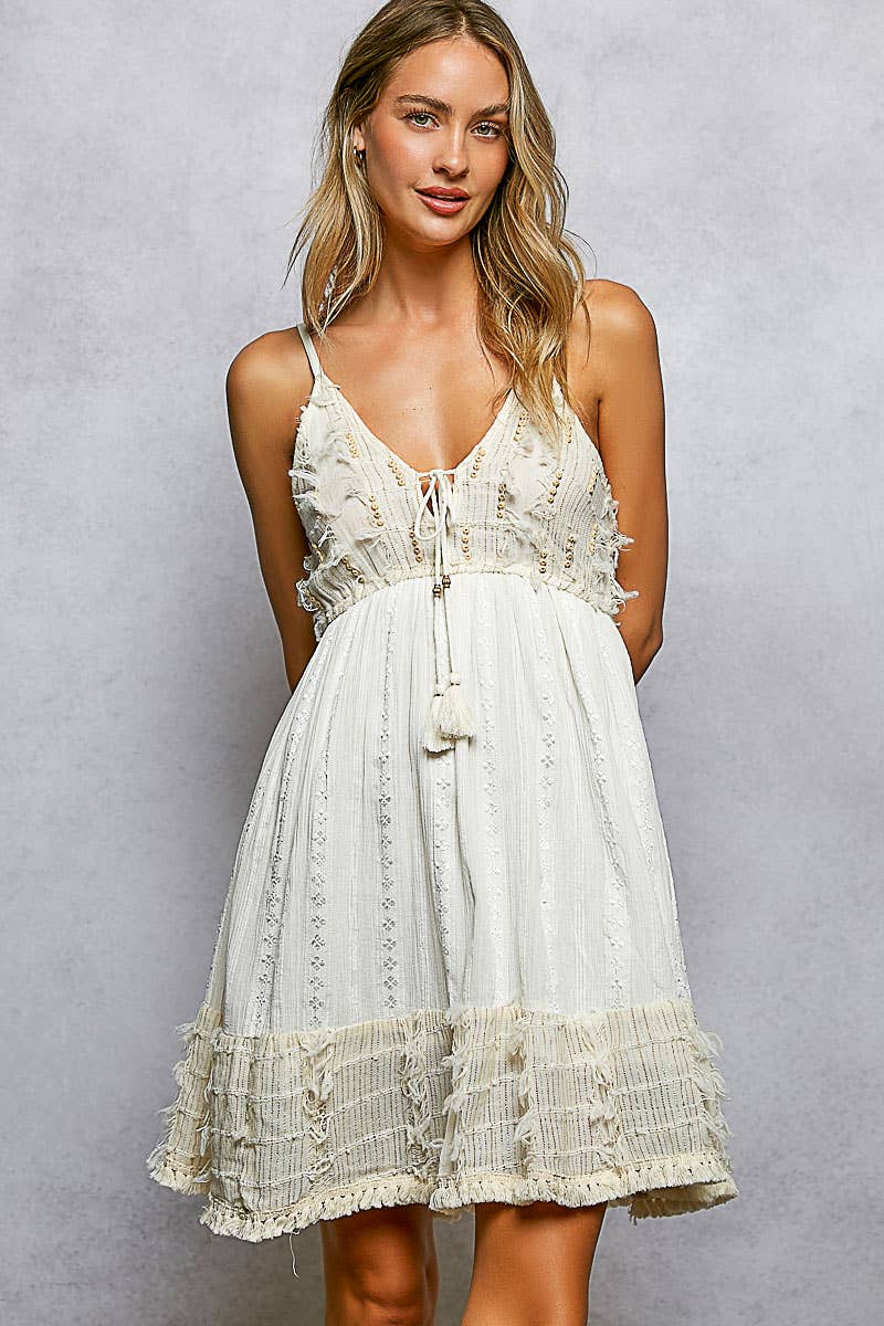 V-Neck Smocked Dress