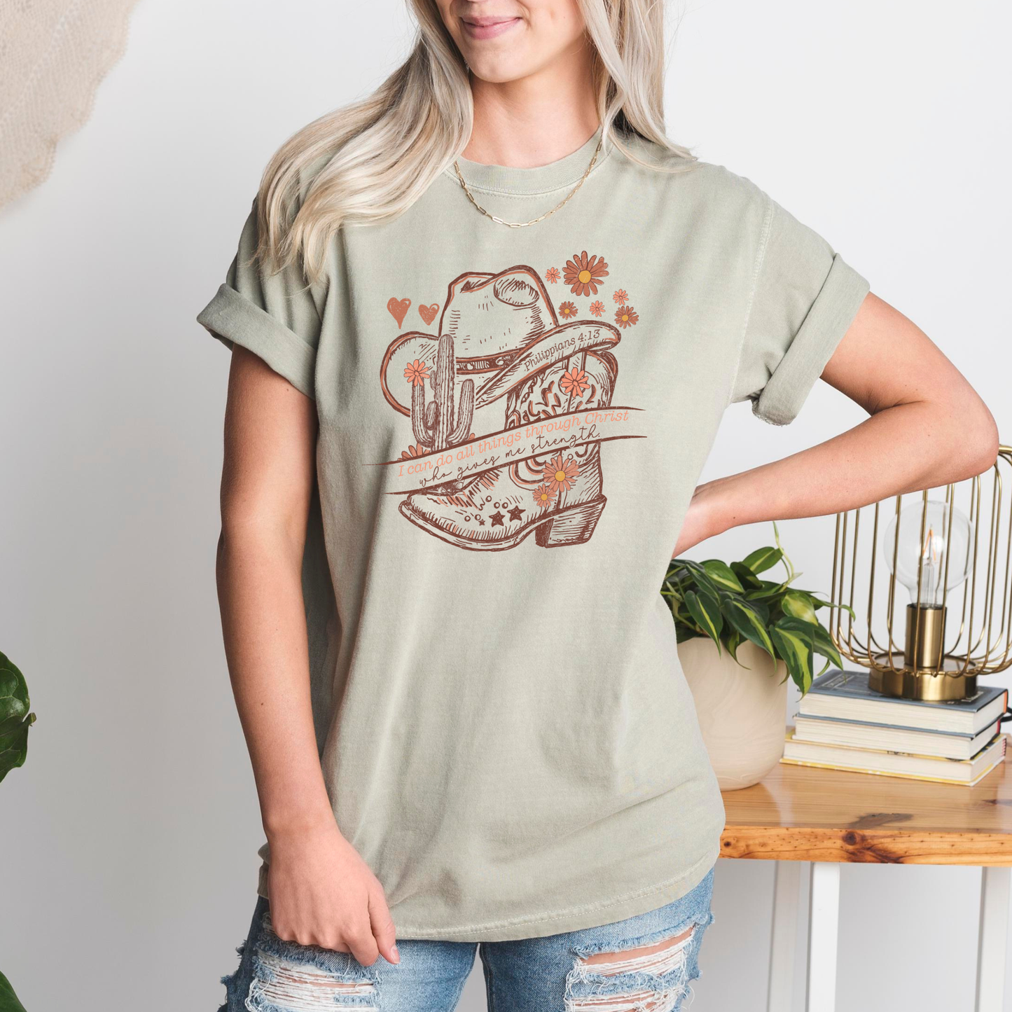 I Can Do All Things Comfort Colors Christian Western T Shirt