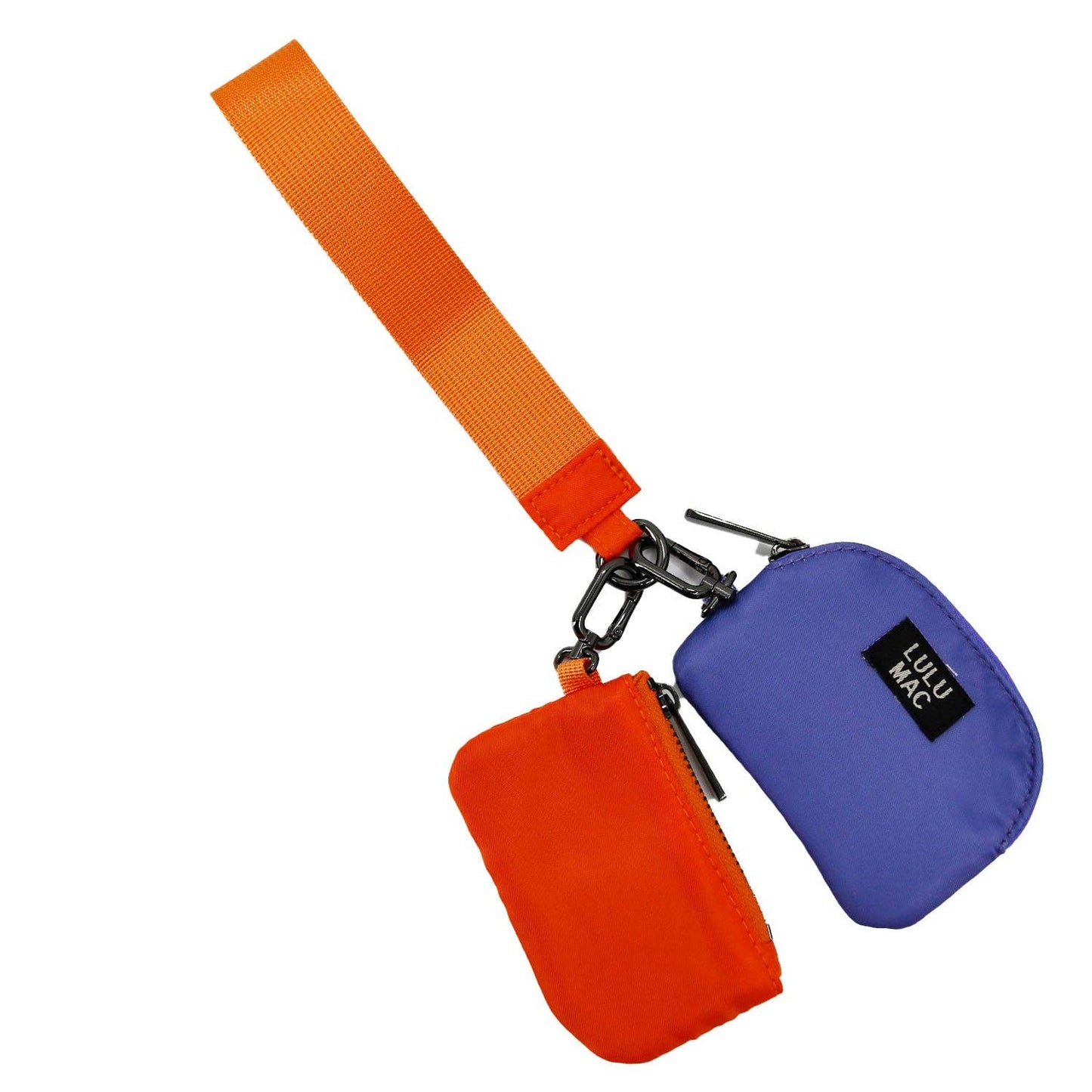 Lulu Mac Orange/Purple Double Pouch Wristlets