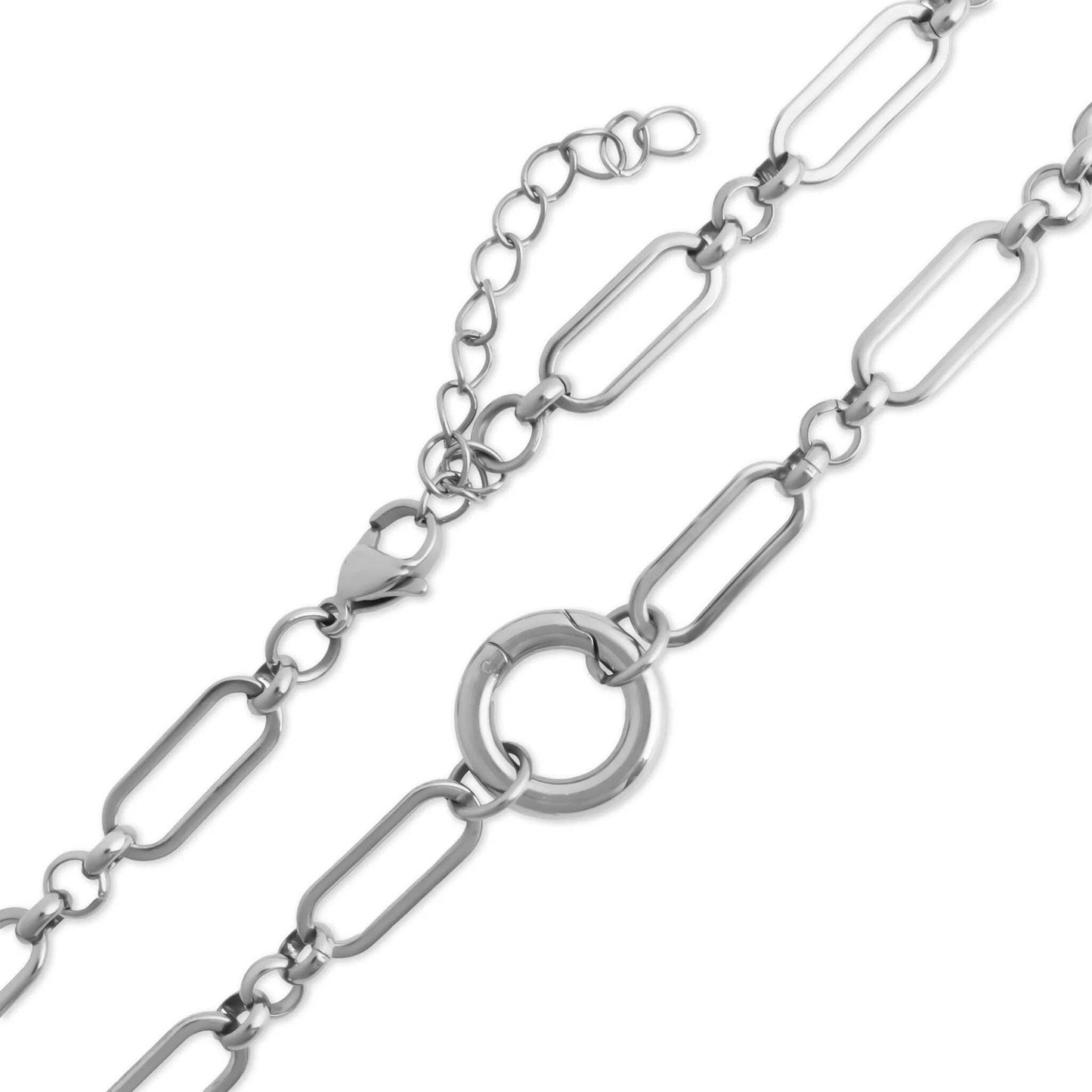 18K Gold PVD Stainless Steel Long Paperclip Charm Necklace