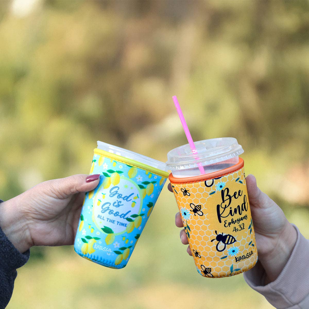 Kerusso Drink Sleeve Lemons: Blue/Yellow