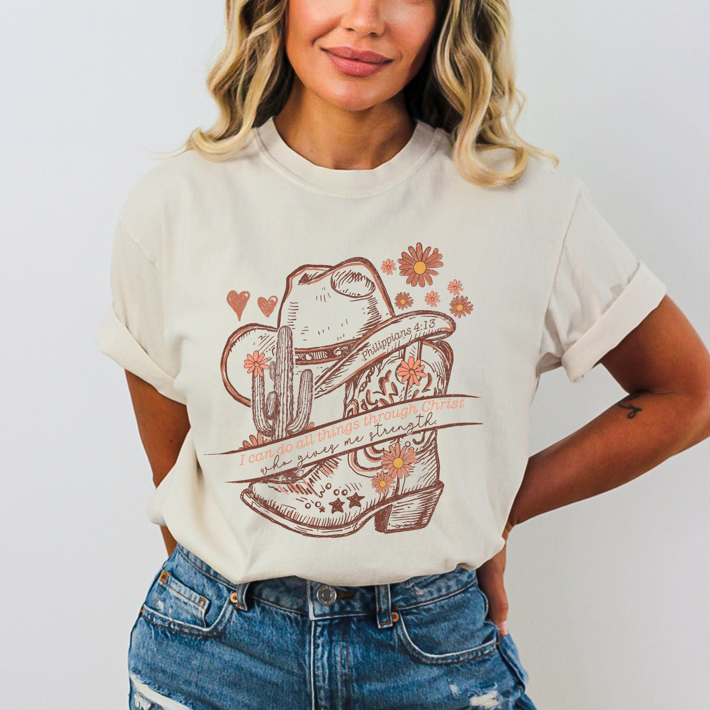I Can Do All Things Comfort Colors Christian Western T Shirt