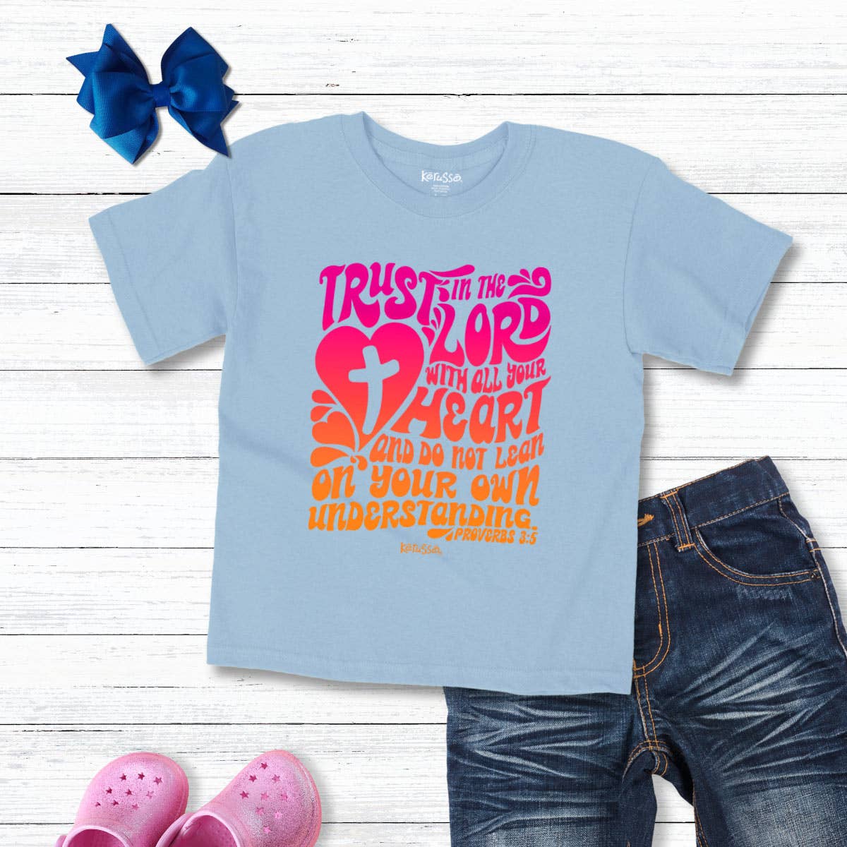 T-Shirt Trust In The Lord: Light Blue