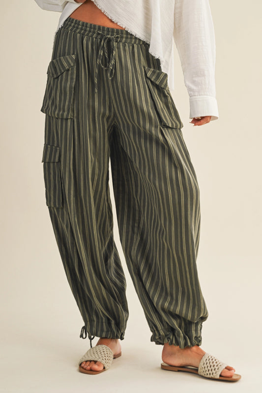 Striped Cargo Pants | OLIVE
