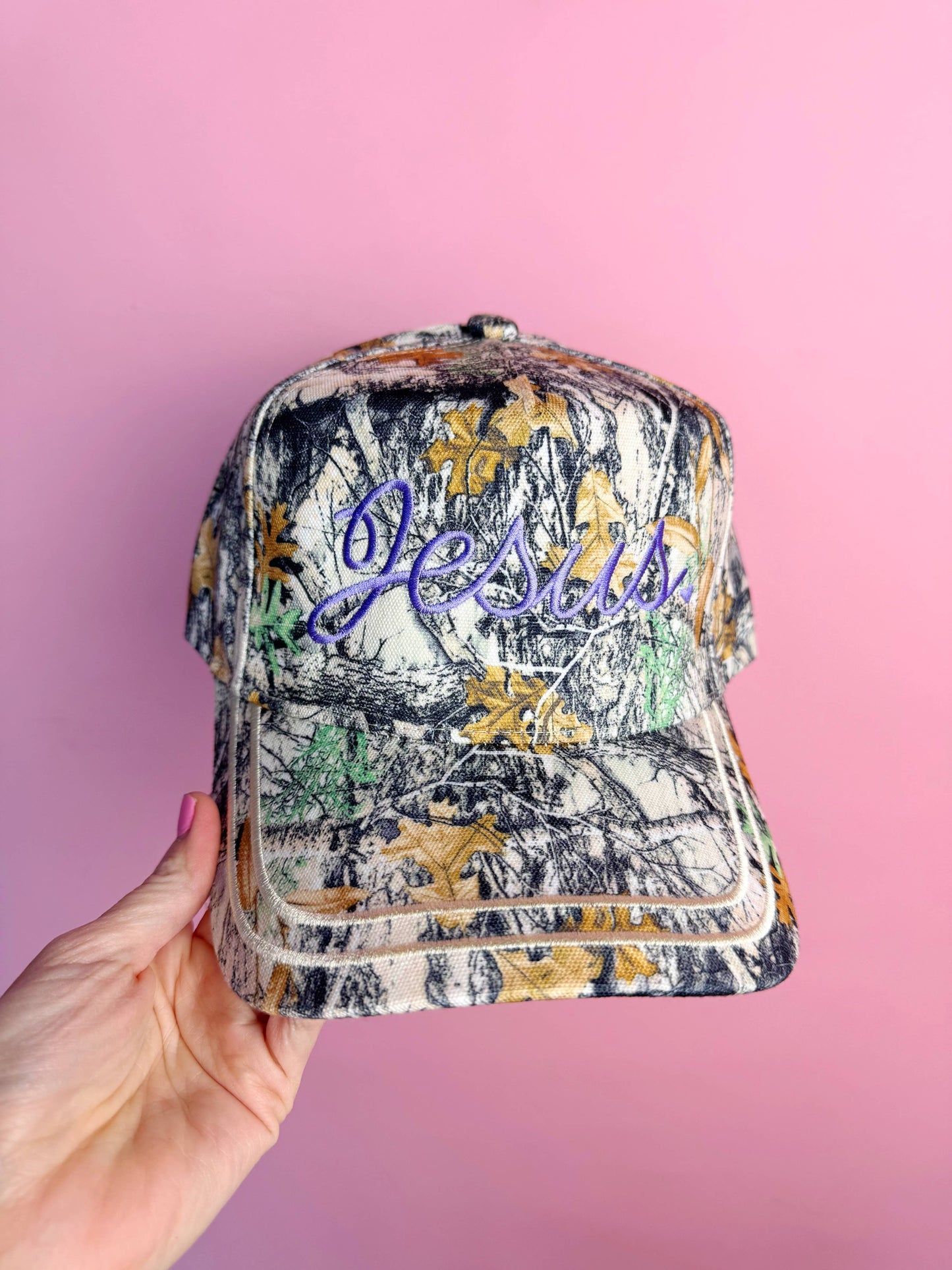 Jesus Hat: Camo - Pink Thread