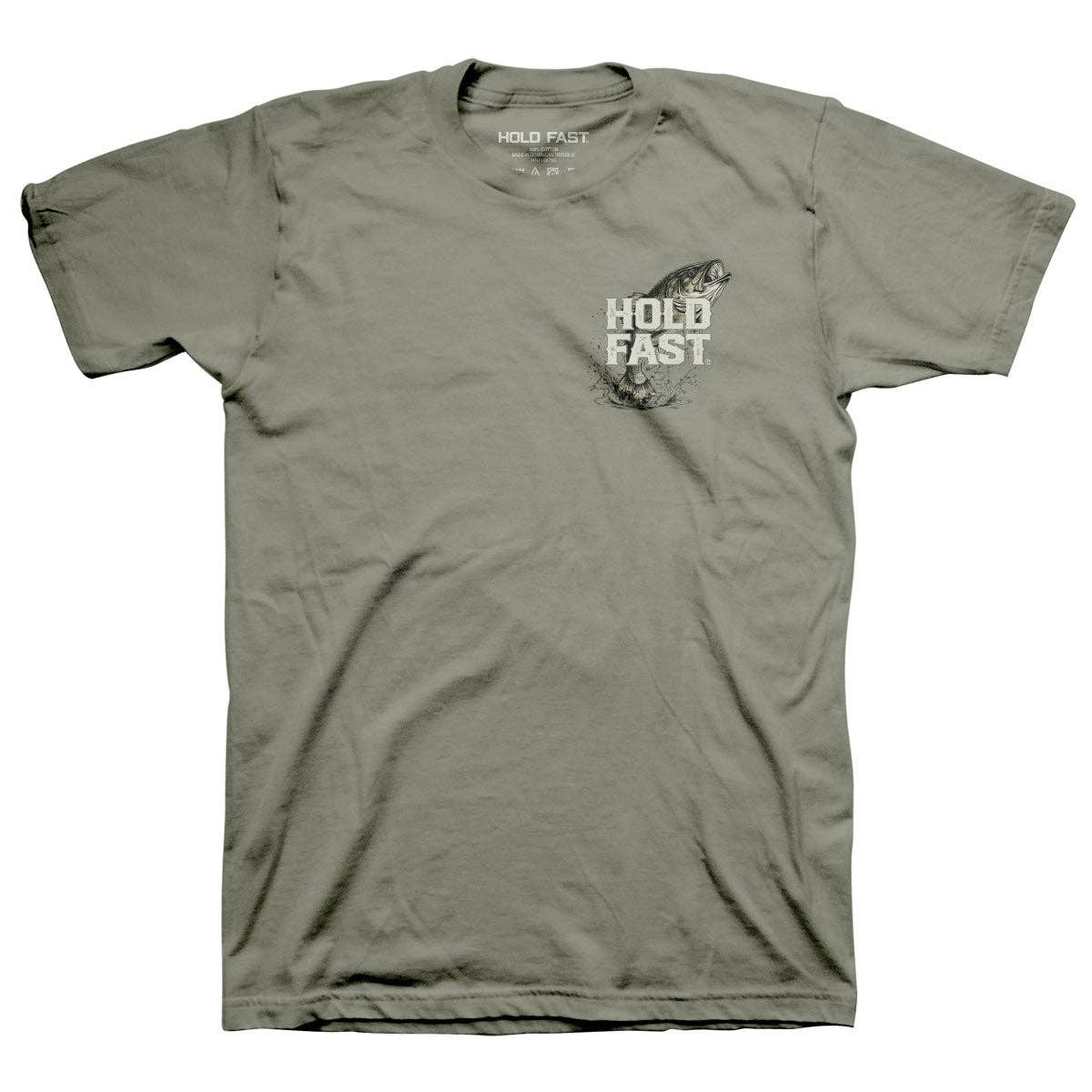 HOLD FAST Mens T-Shirt Fishing: Sage