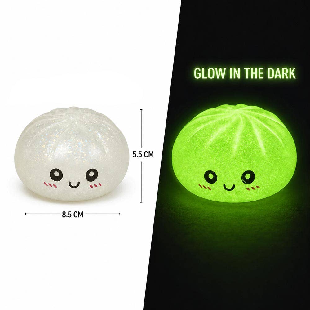 Glow In The Dark Bao Bun Dumpling Squeeze Squishy Stress Relief Toy