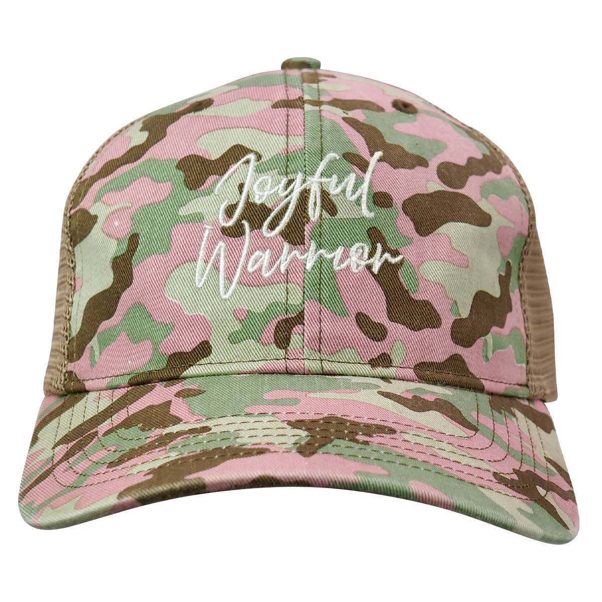 Kerusso Womens Cap Joyful Warrior: Tan/Camo / One Size Fits Most