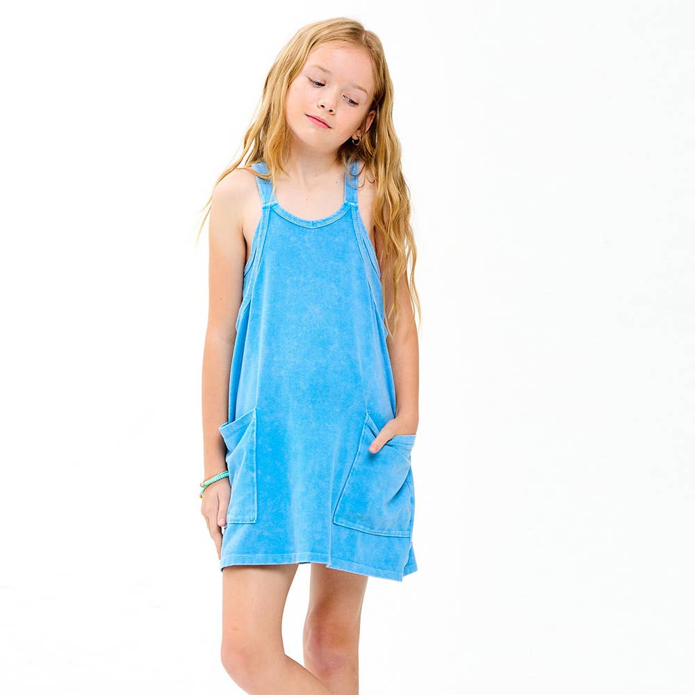 Mineral Washed Dress with Built-in Romper Lining