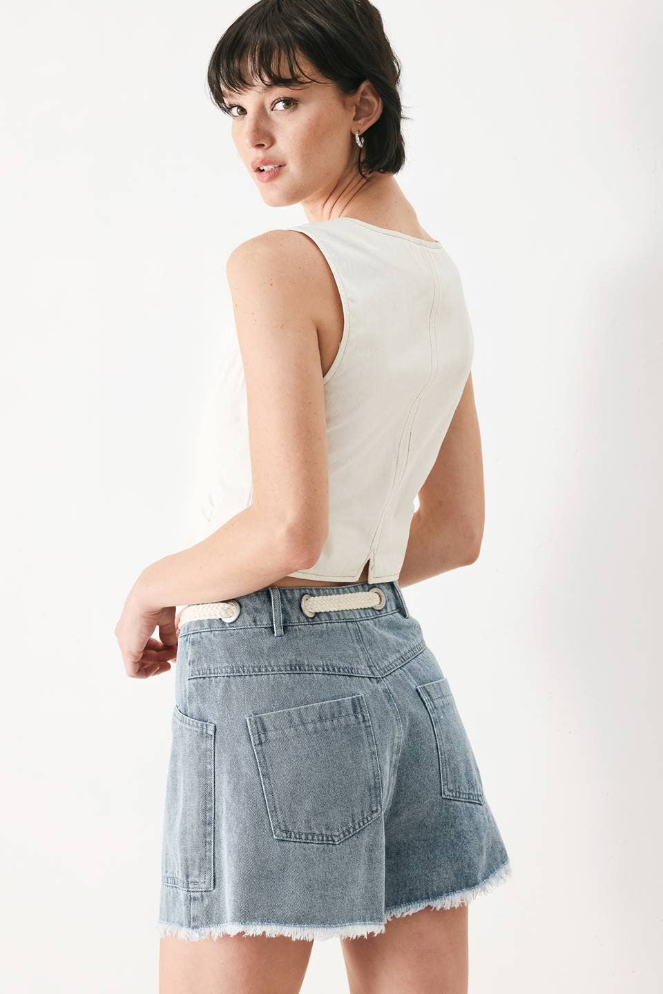 Washed Denim Short