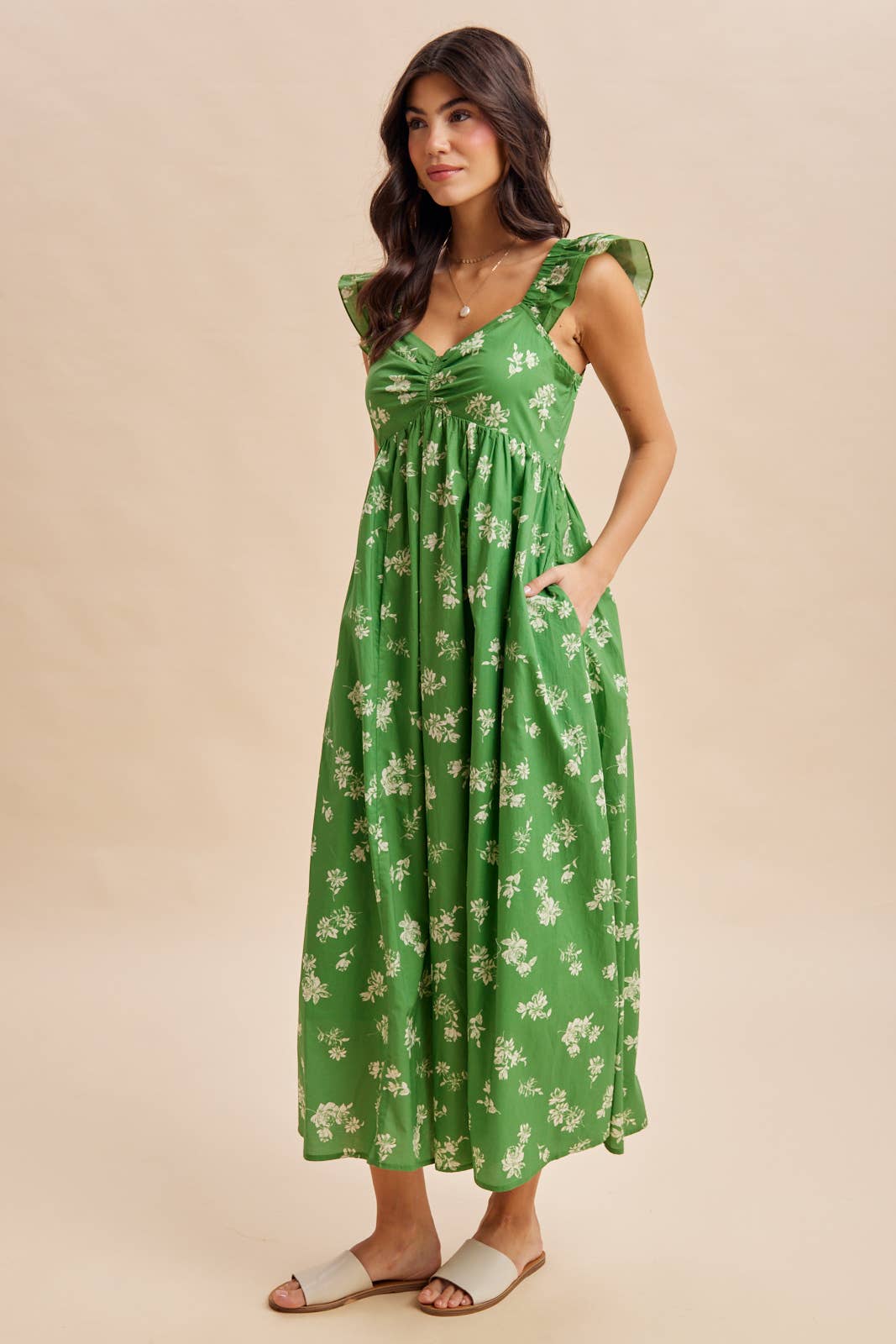 COTTON FLORAL MAXI DRESS