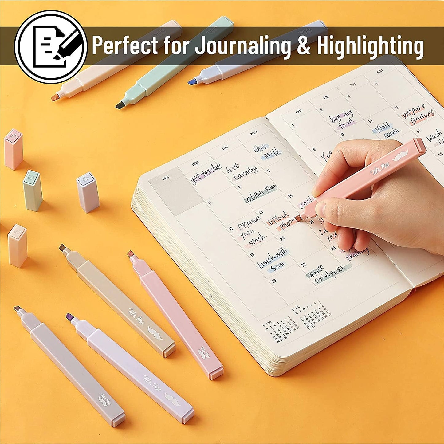 Aesthetic Highlighters, 16 pcs, Chisel Tip, Morandi
