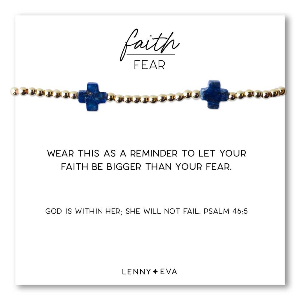 Faith Over Fear Combo: Bracelet-Moonstone Gems