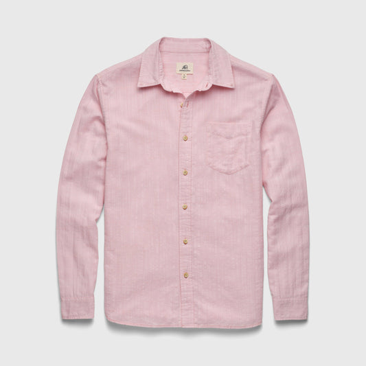 Long Sleeve Collared Button Down Shirt - Coral Blush