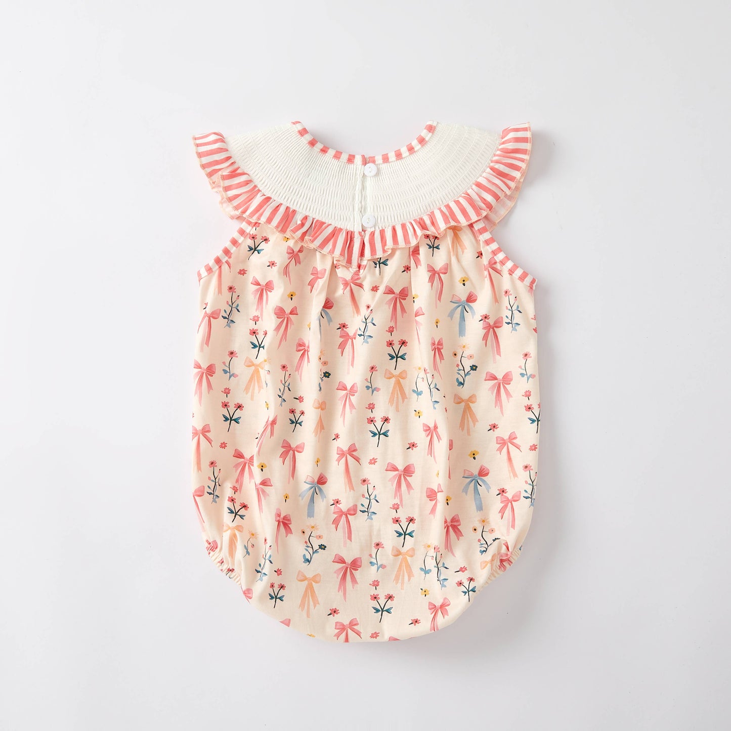 Baby Girls "GOD IS LOVE" Embroidered Smocking Romper