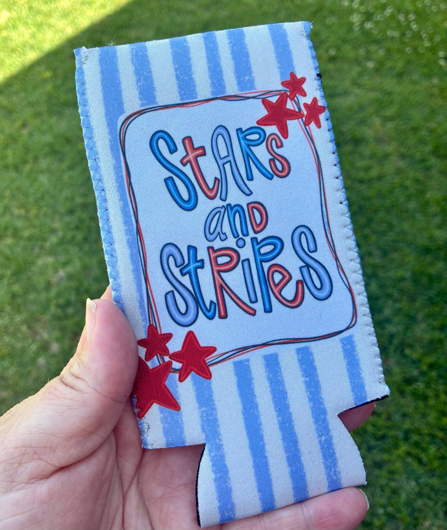 Stars and Stripes patriotic koozie