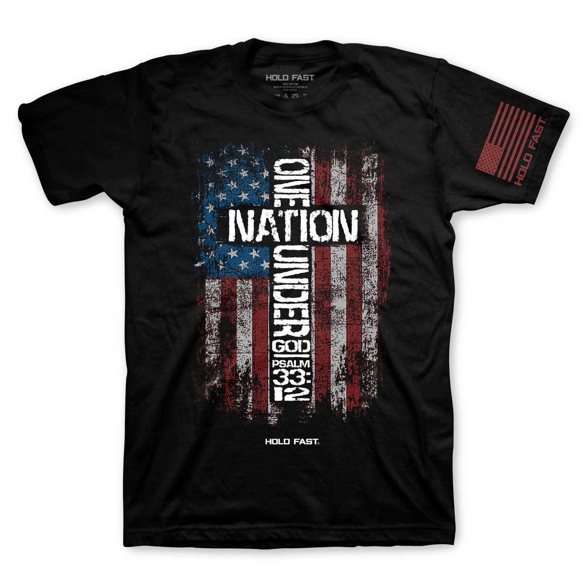 HOLD FAST Men's T-Shirt One Nation Flag: Black