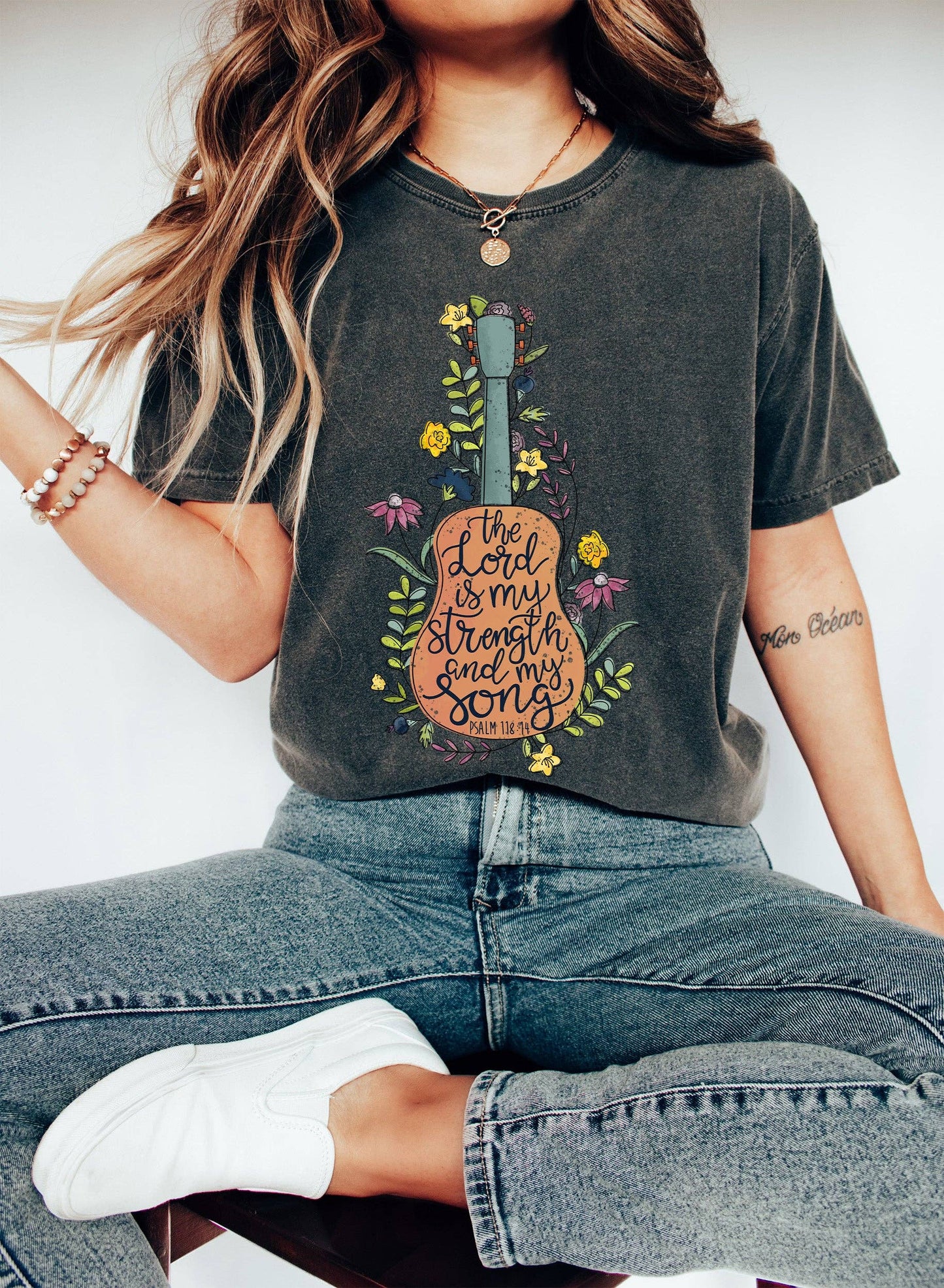 The Lord is My Strength and My Song T-Shirt: Blue Jean