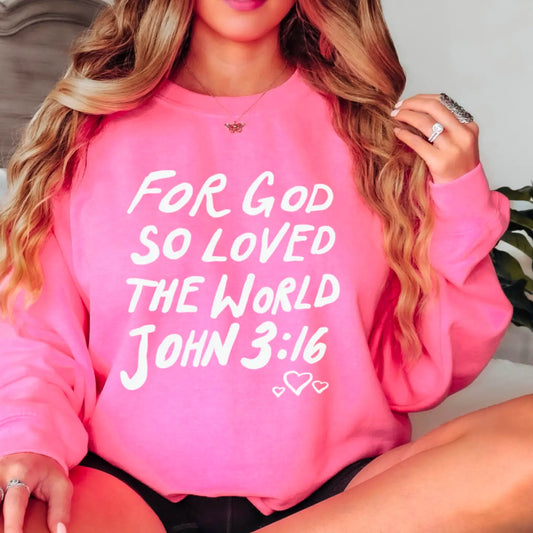 John 3:16 Crewneck Sweatshirt | Christian | Valentine