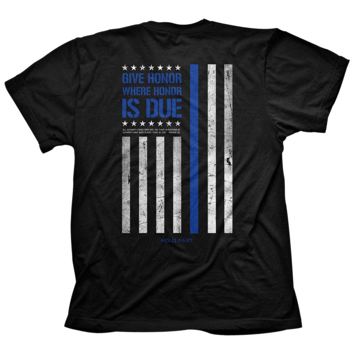 HOLD FAST Mens T-Shirt Police Flag: Black
