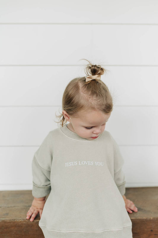 Jesus Loves You French Terry 100% Cotton Neutral Crewneck