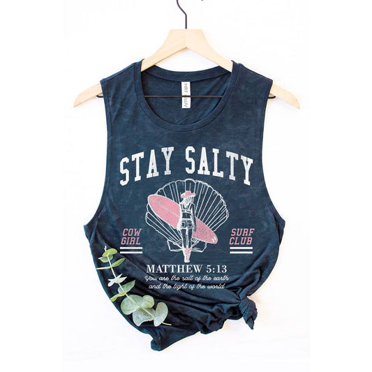 STAY SALTY MINERAL GRAPHIC TANK TOP