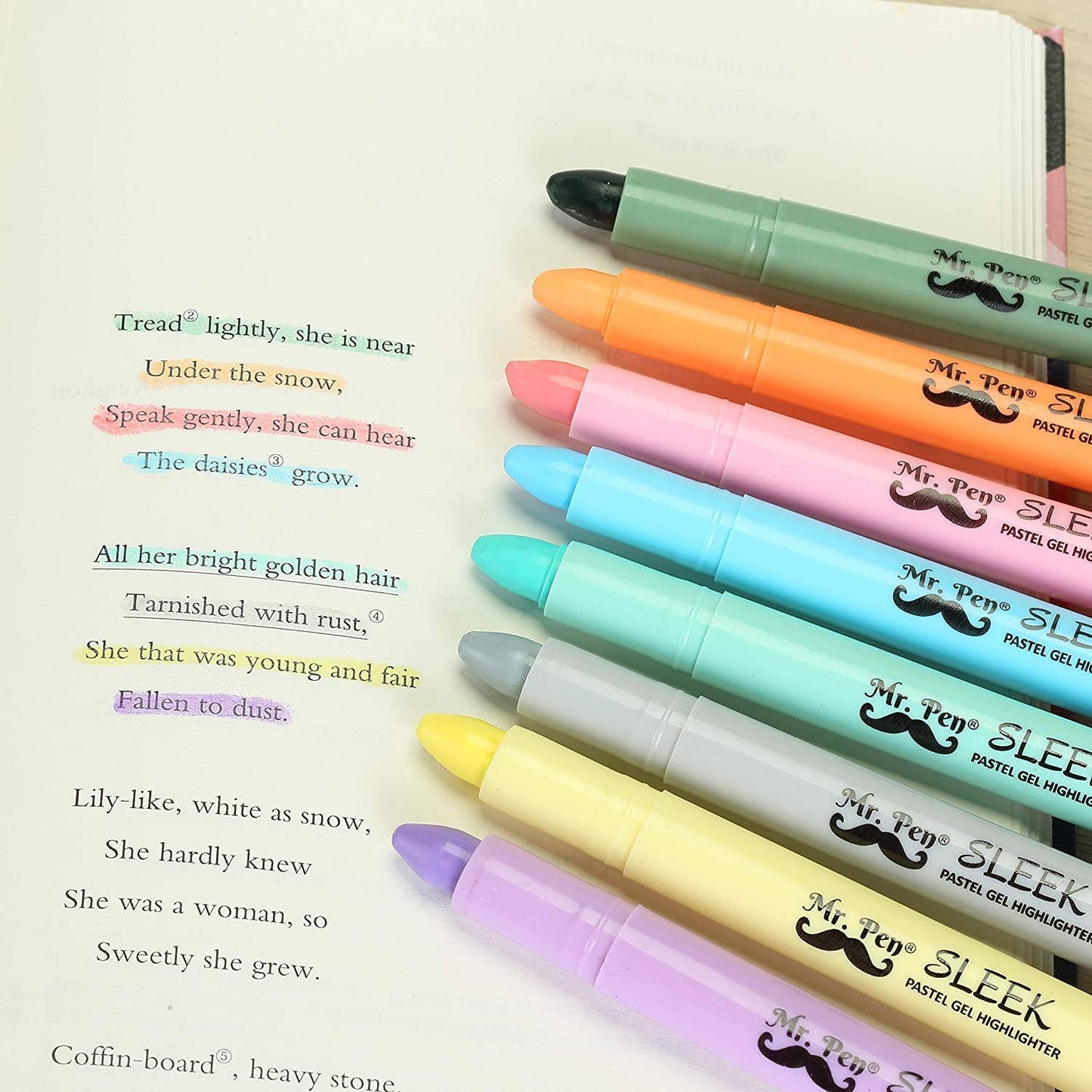 Mr. Pen: Vibrant Bible & Pastel Gel Highlighters