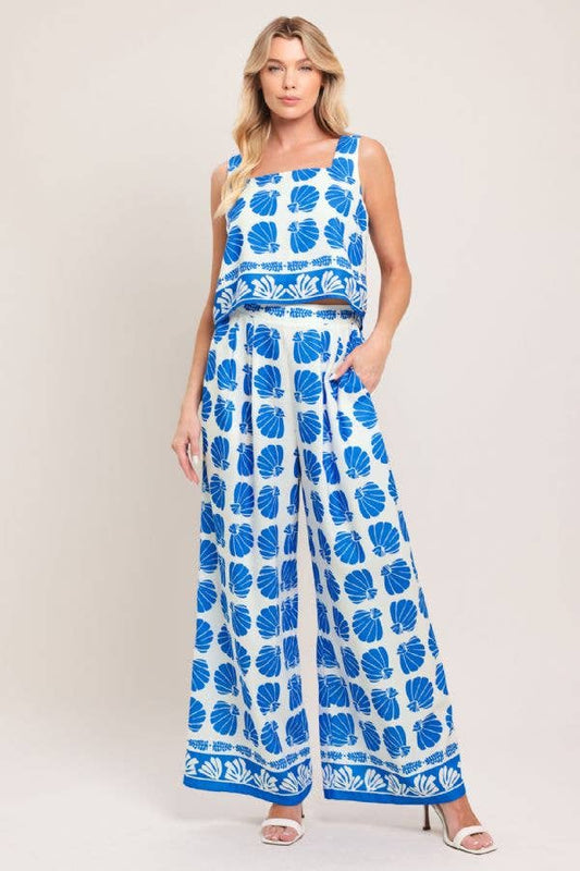 Printed Woven Top and Pant Set