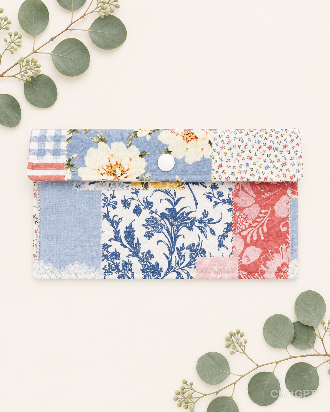 Floral Patchwork Pen & Pencil Pouch