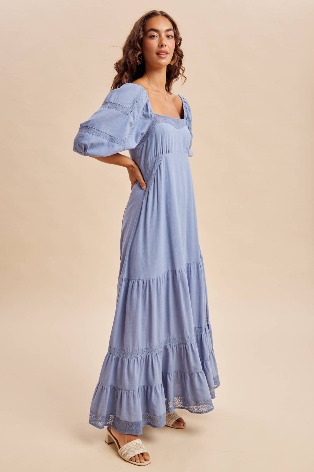 LACE INSET MAXI DRESS