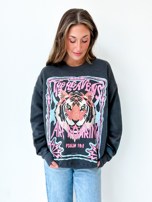 The Heavens Are Roaring Sweatshirt: Charcoal