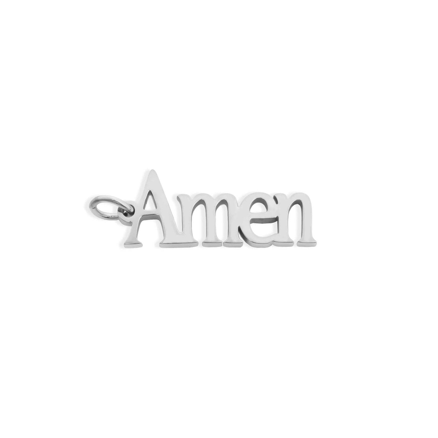 18K Gold PVD Stainless Steel Amen Word Charm