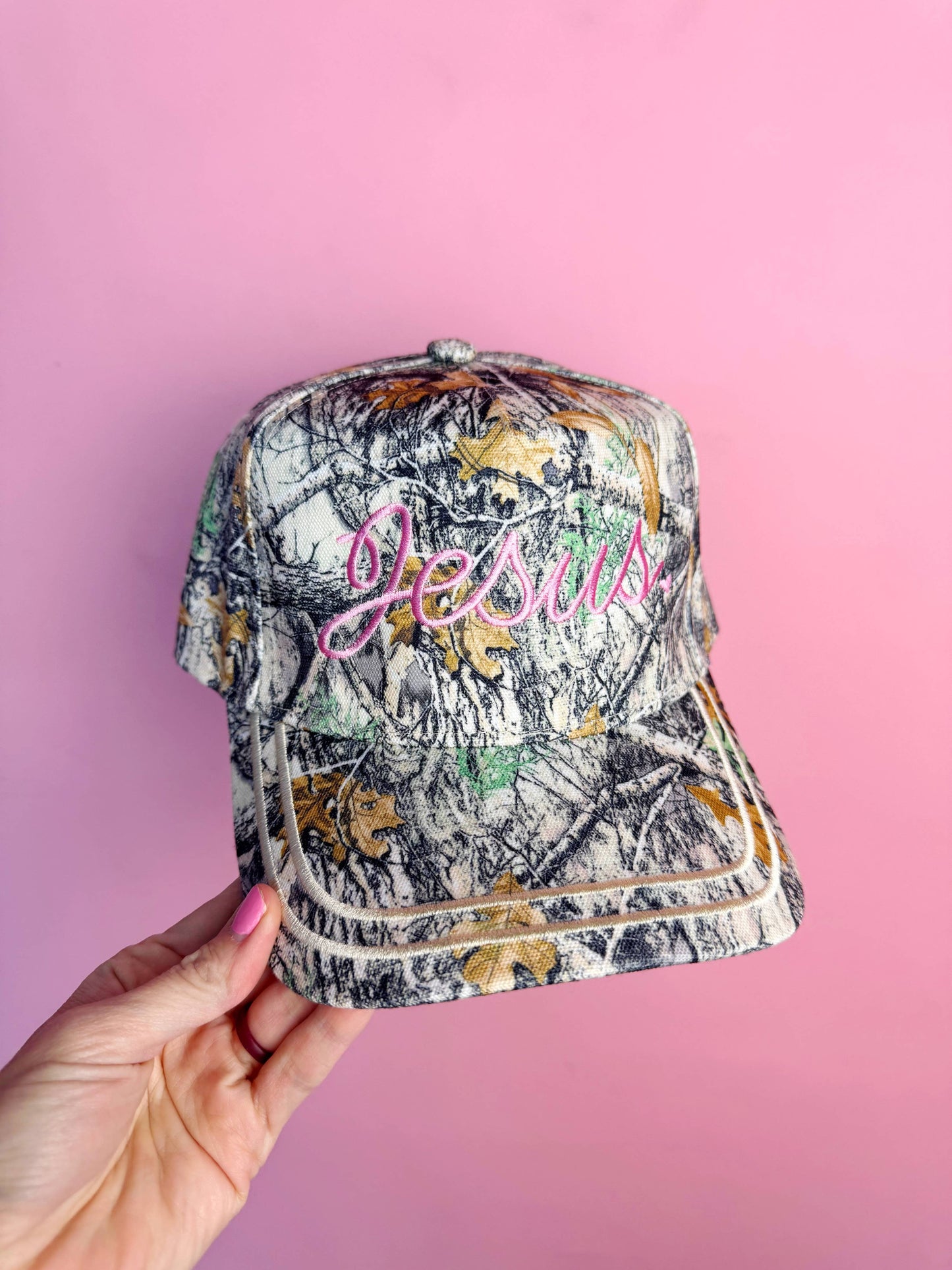 Jesus Hat: Camo - Pink Thread