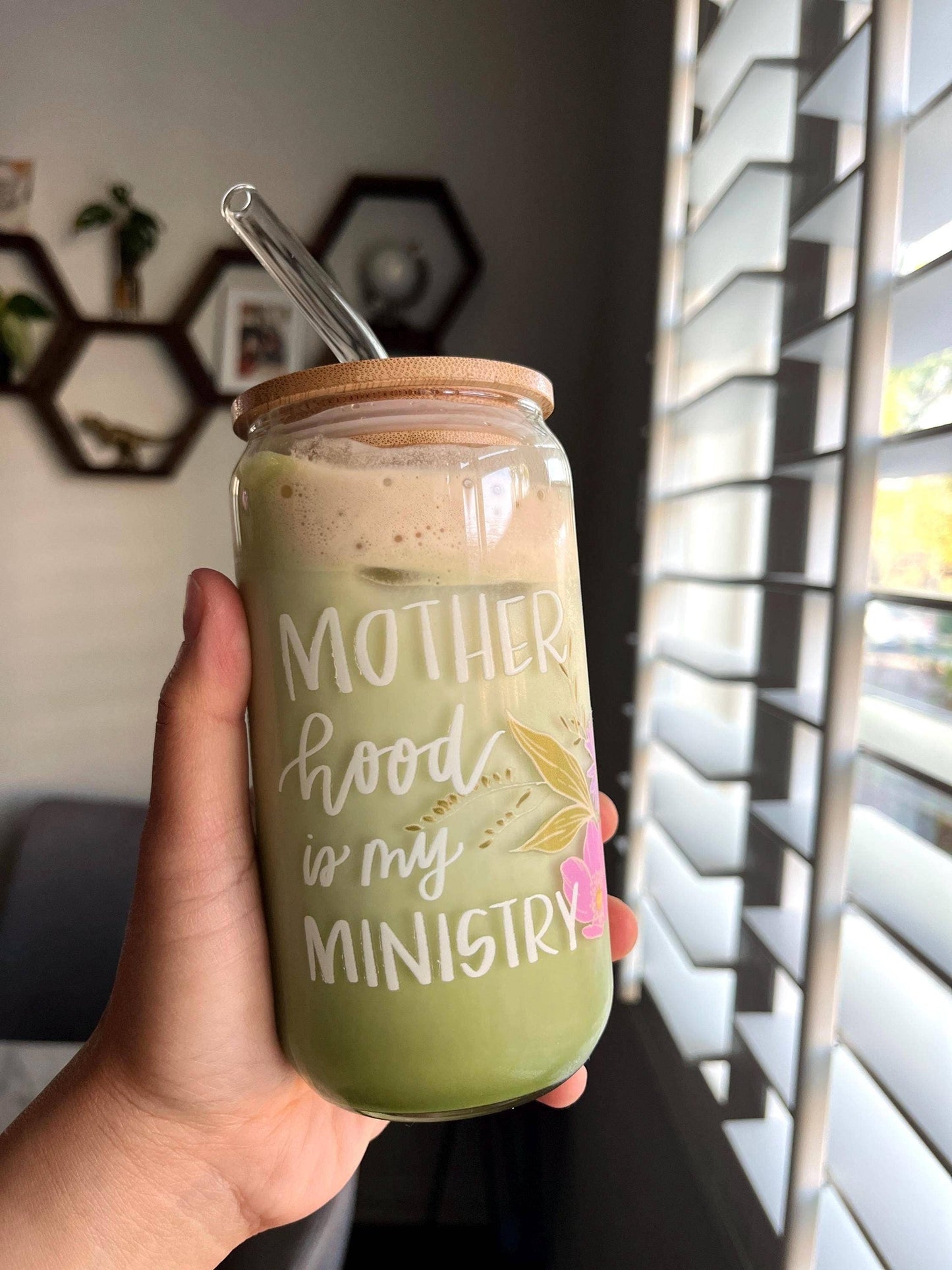 Motherhood is my Ministry Glass Cup