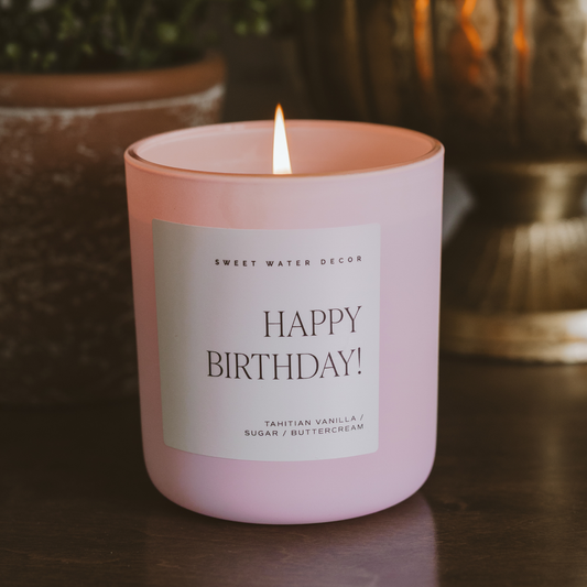 Happy Birthday 15 oz Soy Candle, Matte Jar - Gifts