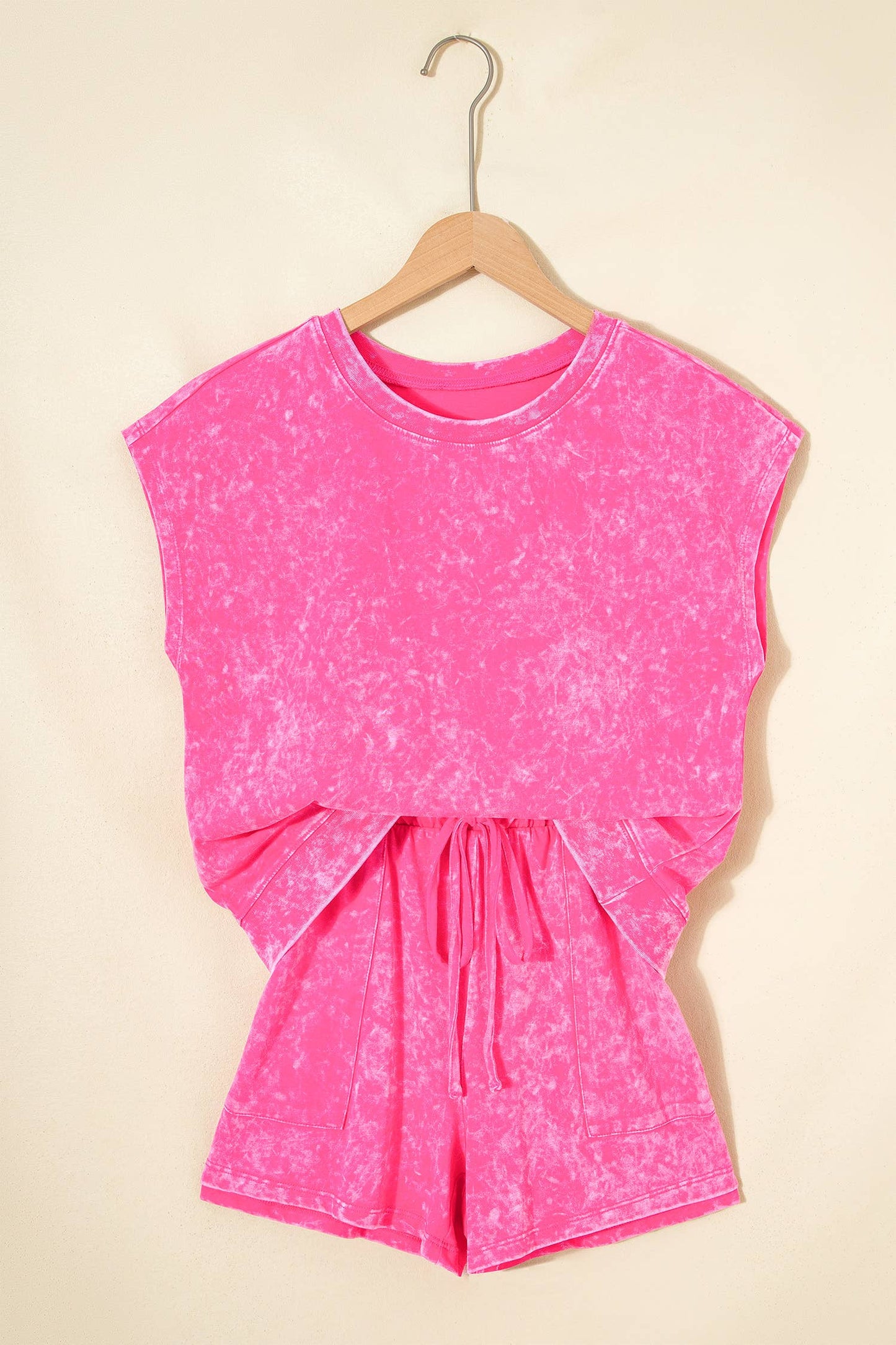 Mineral Wash Drawstring Shorts Set