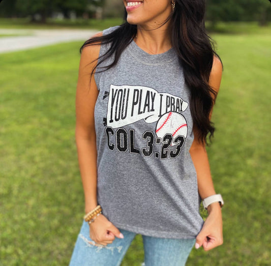 White Flag Baseball Tank | Baseball Mom