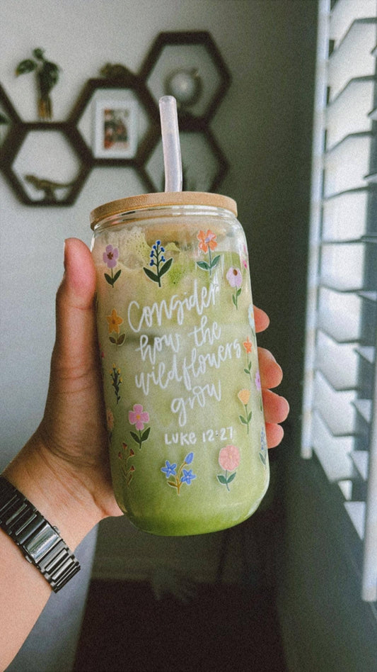 Consider the Wildflowers Glass Cup