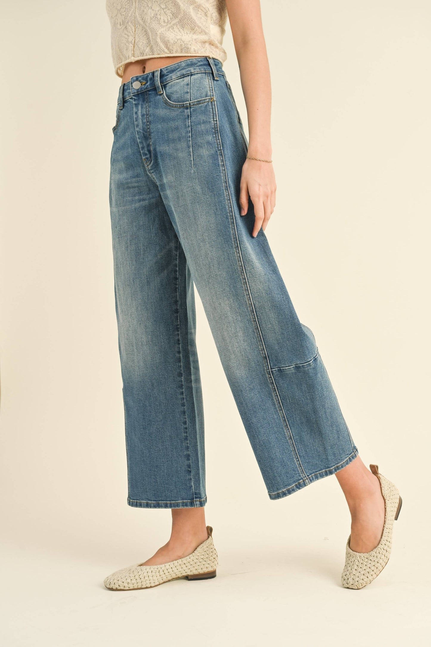 LOOSE FIT BARREL DENIM PANTS