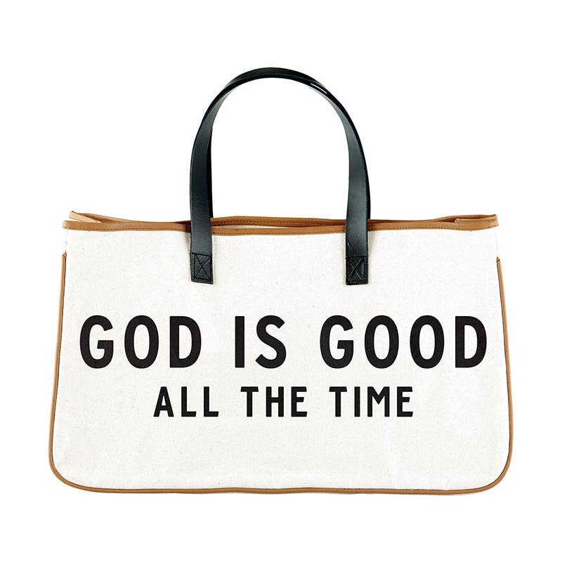 Large Canvas Tote Bag - God is Good All the Time