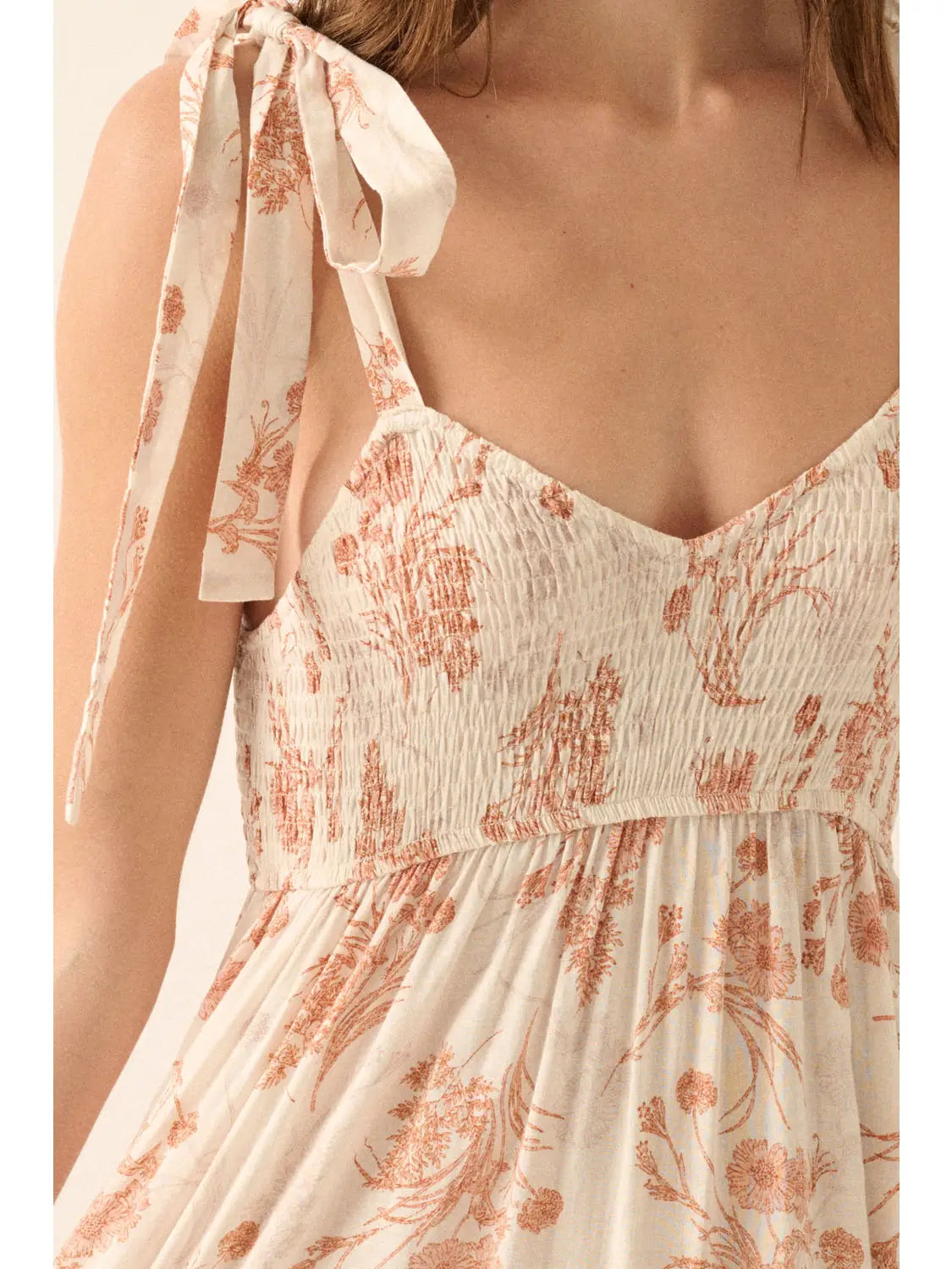 Floral-Print Toile Tiered Ruffle Maxi Dress