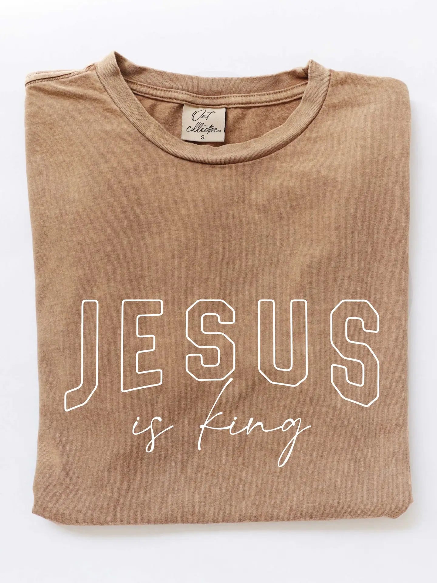 JESUS IS KING Mineral Washed Graphic Top | TOAST