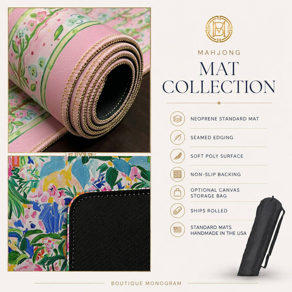 Mahjong Mat 31" Bonnie / Neoprene with bag