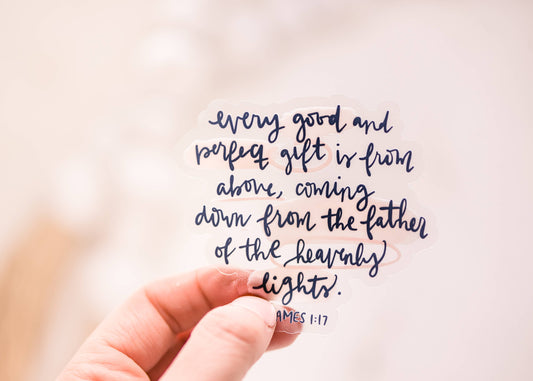 Every Good Gift Christian Clear, Vinyl Sticker, 3x3 in