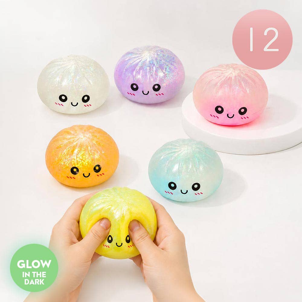 Glow In The Dark Bao Bun Dumpling Squeeze Squishy Stress Relief Toy